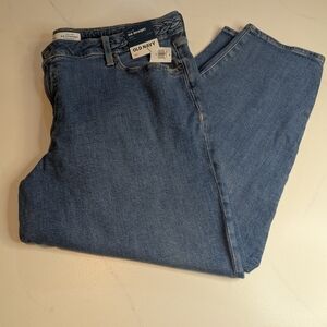 Women Old Navy High Rise OG Straight Secret Smooth Pockets Jeans Blue, Size 20